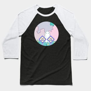 A ghost asking Yes or yes? in a tulips meadow Baseball T-Shirt